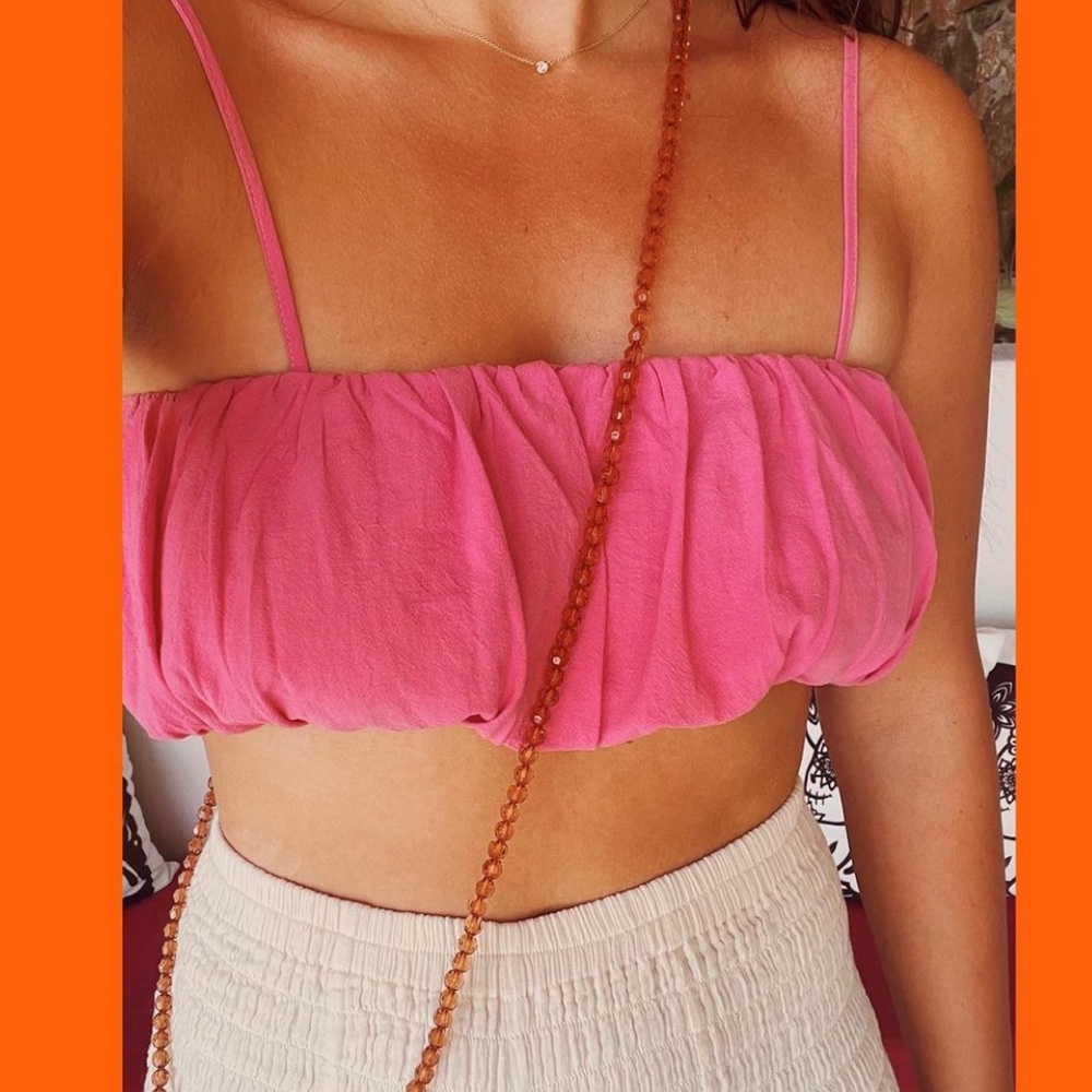 hot pink crop top